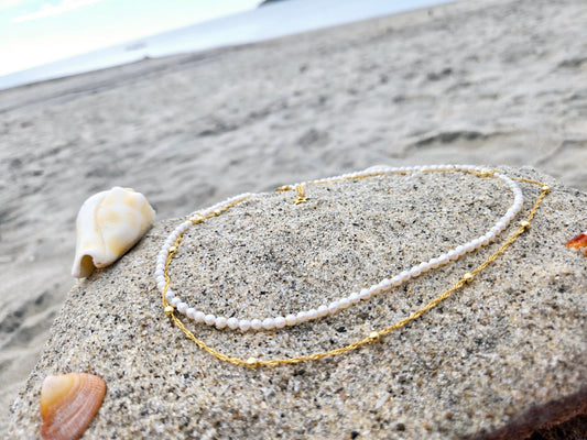 Collier double Perles d'eau douce