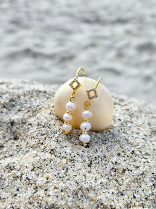 Boucles d'oreilles en perles d’eau douce