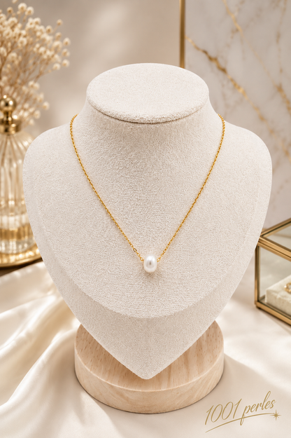 Collier perle d'eau douce blanche
