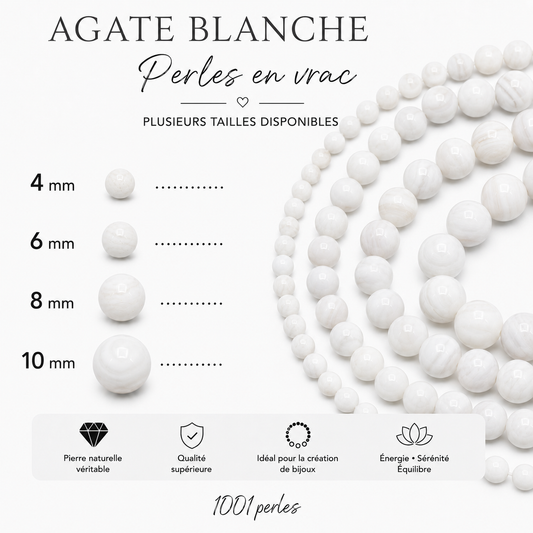 Agate blanche en vrac