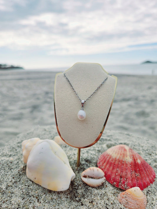 Collier perle eau douce blanche