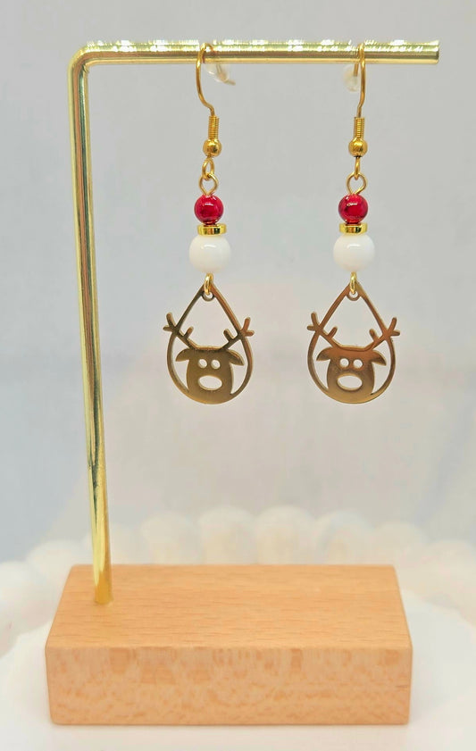 Boucles d’oreilles tête de renne